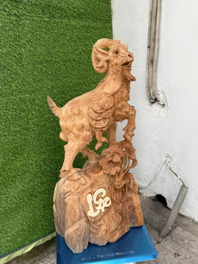 nhat-duong-go-ngoc-am-G5695-2 Tượng Nhất Dương Gỗ Ngọc Am Liền Khối G5695
