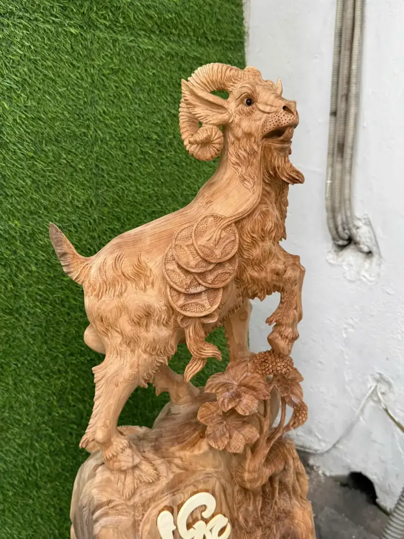 nhat-duong-go-ngoc-am-G5695-3 Tượng Nhất Dương Gỗ Ngọc Am Liền Khối G5695