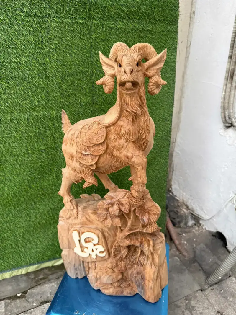 nhat-duong-go-ngoc-am-G5695-4 Tượng Nhất Dương Gỗ Ngọc Am Liền Khối G5695