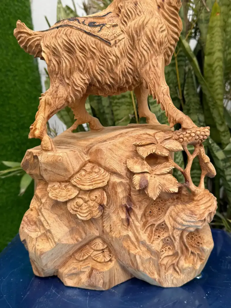 nhat-duong-go-ngoc-am-G5696-3 Tượng Nhất Dương Gỗ Ngọc Am Liền Khối Hàng Nhiều Dầu Thơm Nức G5696