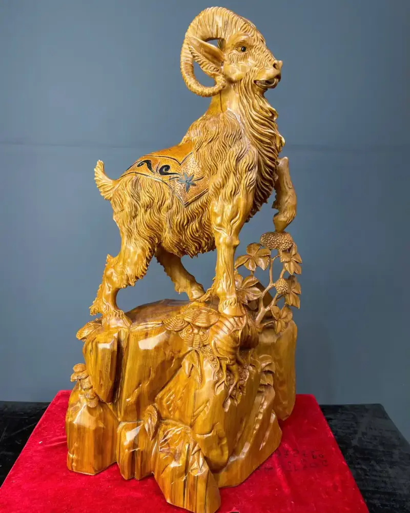 nhat-duong-tai-loc-go-ngoc-am-G5771-1 Tượng Nhất Dương Tài Lộc Gỗ Ngọc Am Liền Khối G5771