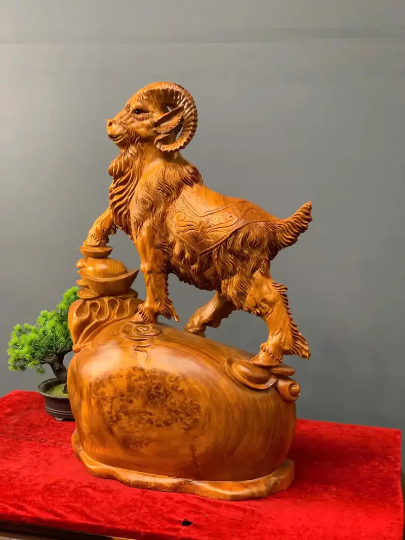 nhat-duong-tai-loc-go-nu-huong-G5528-2 Tượng Nhất Dương Tài Lộc Gỗ Nu Hương Liền Khối G5528