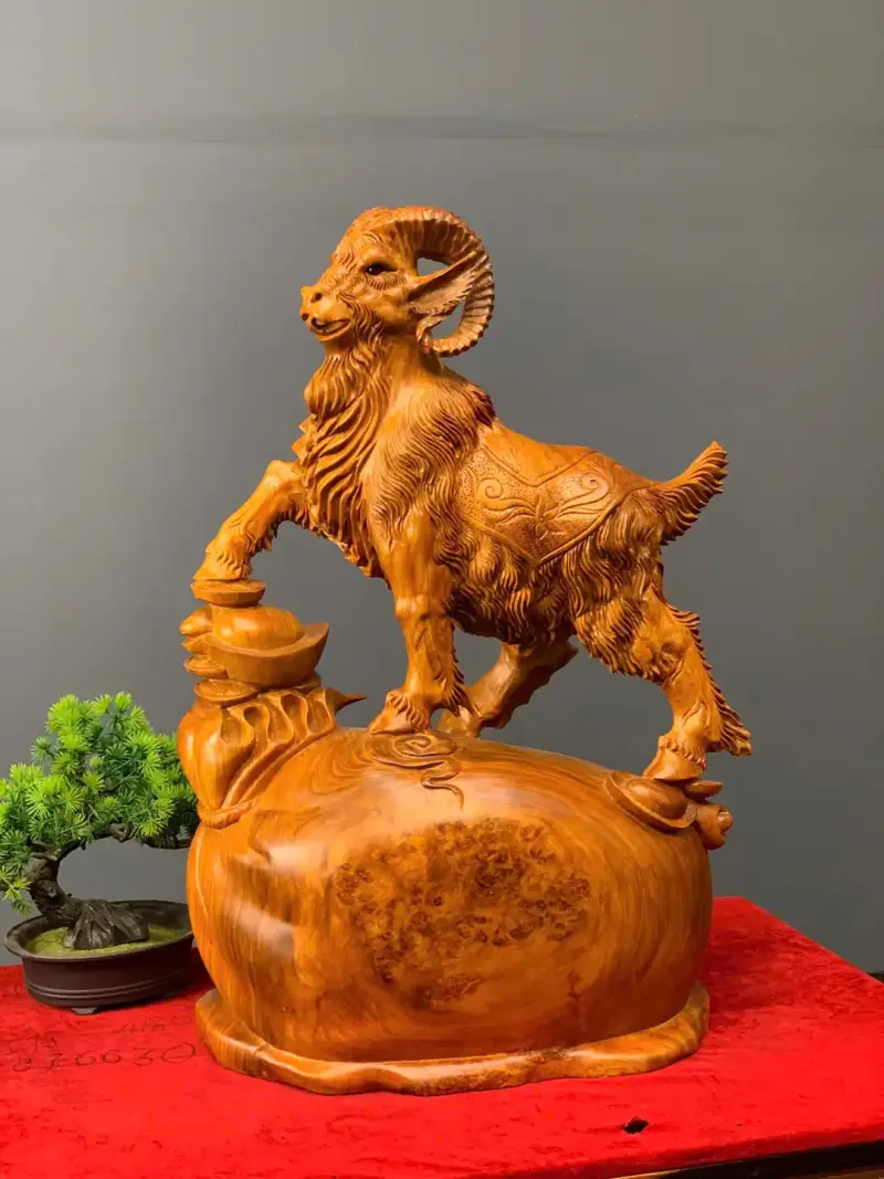 nhat-duong-tai-loc-go-nu-huong-G5528-3 Tượng Nhất Dương Tài Lộc Gỗ Nu Hương Liền Khối G5528