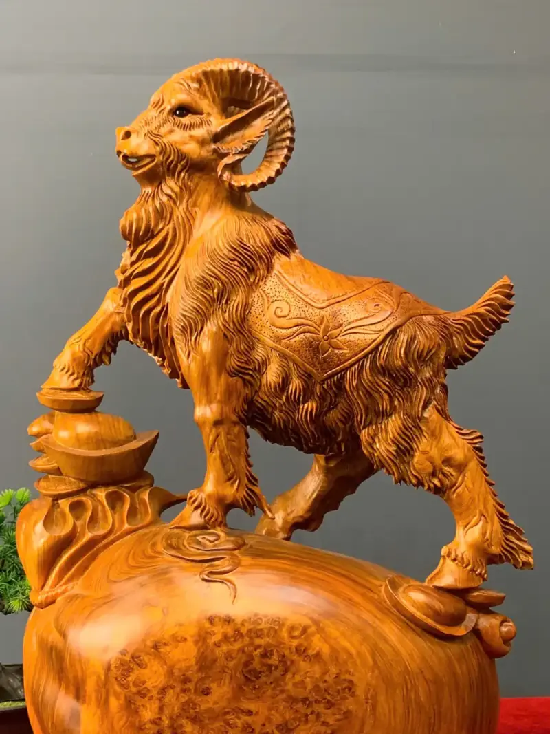 nhat-duong-tai-loc-go-nu-huong-G5528-4 Tượng Nhất Dương Tài Lộc Gỗ Nu Hương Liền Khối G5528