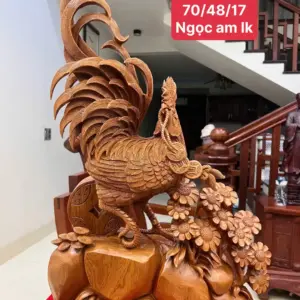 nhat-ke-go-G5475-1 Tượng Nhất Kê Gỗ Ngọc Am Liền Khối G5475