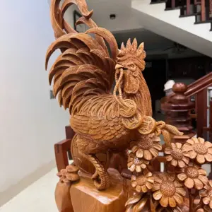 nhat-ke-go-G5475-6 Tượng Nhất Kê Gỗ Ngọc Am Liền Khối G5475