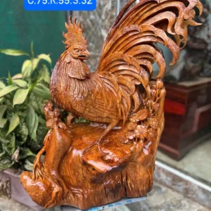 nhat-ke-go-G6290-1 Tượng Nhất Kê Gỗ Hương Ta Gia Lai Hàng Kỹ Nét Liền Khối G6290