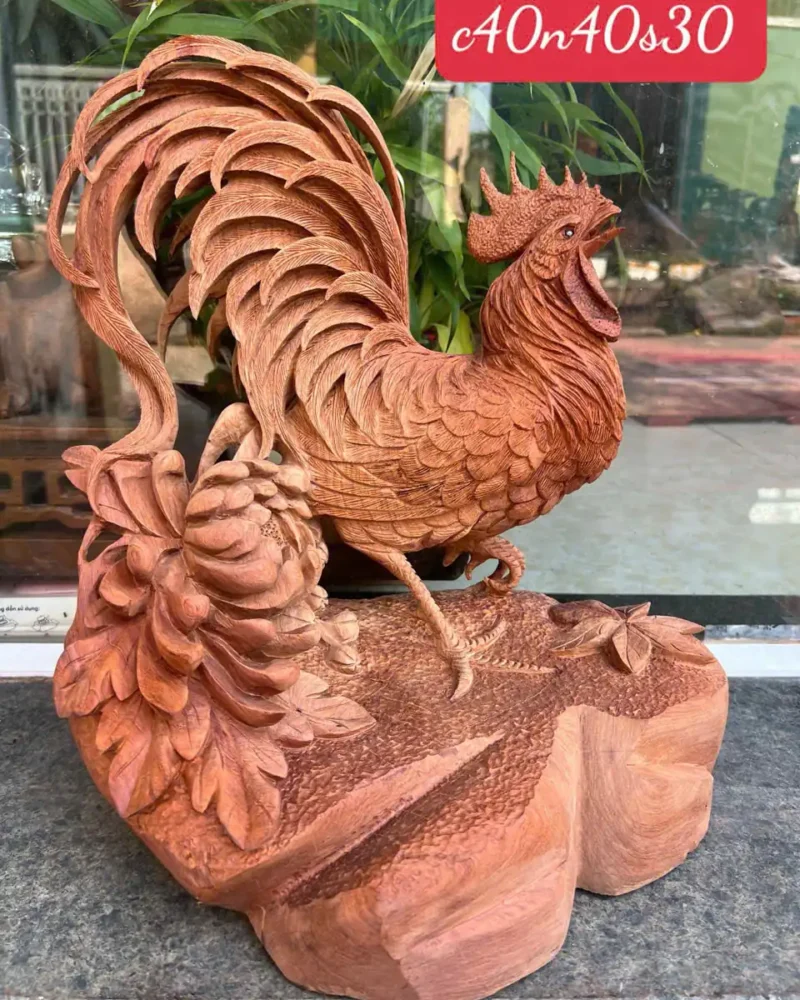 nhat-ke-huong-G6229-1 Tượng Nhất Kê Hương Ta Liền Khối 99 Hàng Đục Kỹ Sắc Nét Sẵn G6229