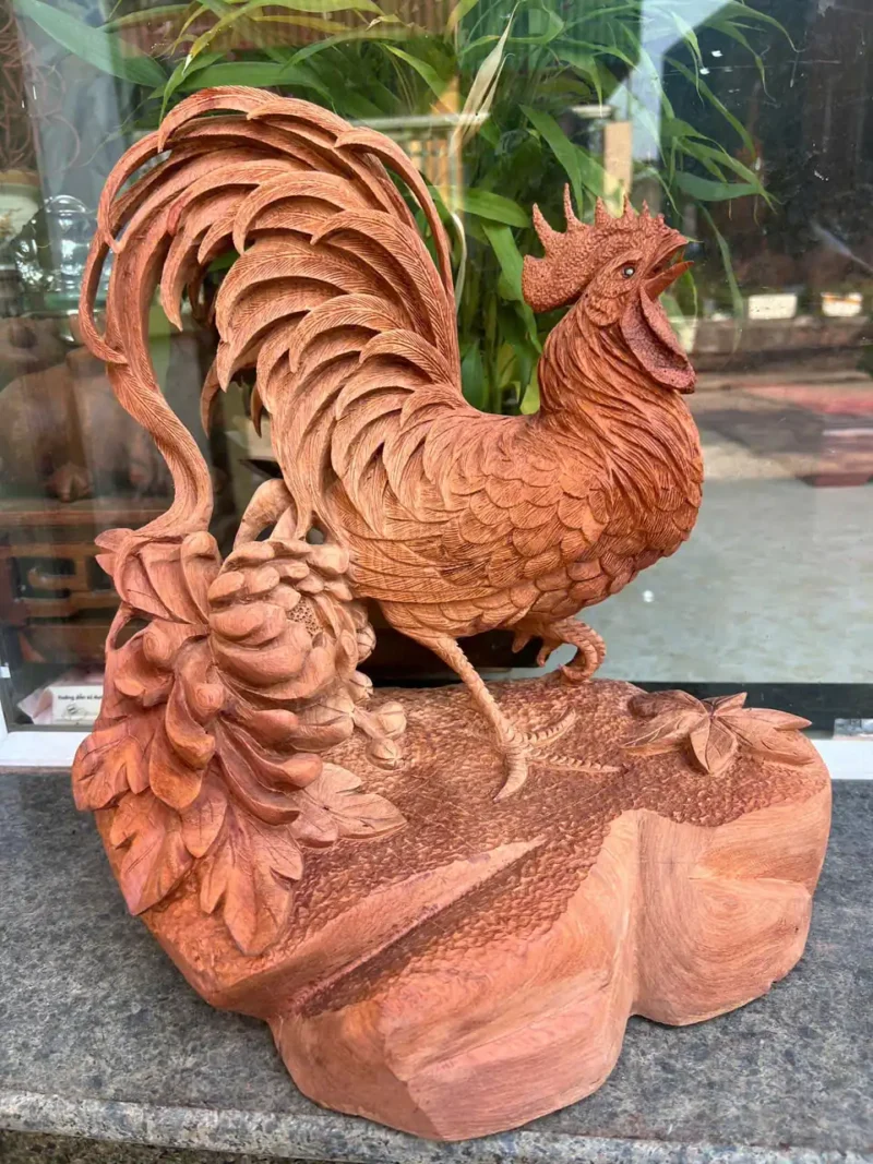 nhat-ke-huong-G6229-3 Tượng Nhất Kê Hương Ta Liền Khối 99 Hàng Đục Kỹ Sắc Nét Sẵn G6229