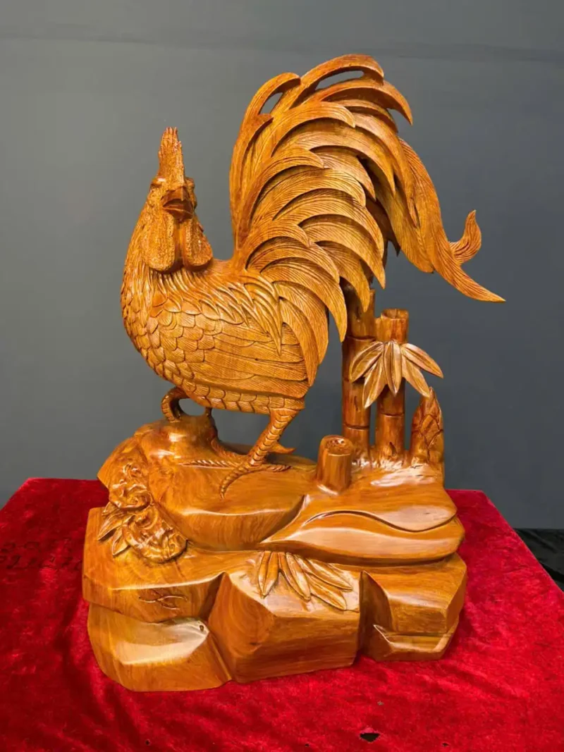 nhat-ke-kim-tien-go-huong-ta-G6168-1 Tượng Nhất Kê Kim Tiền Gỗ Hương Ta Liền Khối G6168