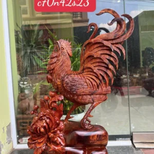 nhat-ke-tai-G6330-1 Tượng Nhất Kê Tài Lộc Gỗ Cẩm Hàng Đục Kỹ Sắc Nét G6330