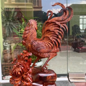 nhat-ke-tai-G6330-3 Tượng Nhất Kê Tài Lộc Gỗ Cẩm Hàng Đục Kỹ Sắc Nét G6330