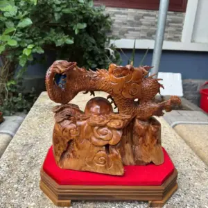 nhat-long-nha-ngoc-go-nu-ngoc-G5387-6 Tượng Nhất Long Nhả Ngọc Gỗ Nu Ngọc Am Hàng Kỹ Nét Liền Khối G5387
