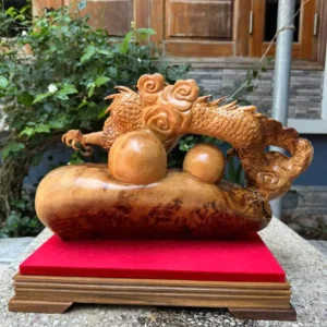 nhat-long-nha-ngoc-go-nu-ngoc-G5915-3 Tượng Nhất Long Nhả Ngọc Gỗ Nu Ngọc Am Hàng Kỹ Nét Đẹp Liền Khối G5915