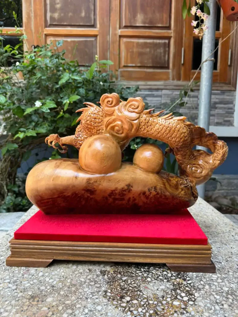 nhat-long-nha-ngoc-go-nu-ngoc-G5915-3 Tượng Nhất Long Nhả Ngọc Gỗ Nu Ngọc Am Hàng Kỹ Nét Đẹp Liền Khối G5915