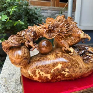 nhat-long-nha-ngoc-go-nu-ngoc-G5915-5 Tượng Nhất Long Nhả Ngọc Gỗ Nu Ngọc Am Hàng Kỹ Nét Đẹp Liền Khối G5915