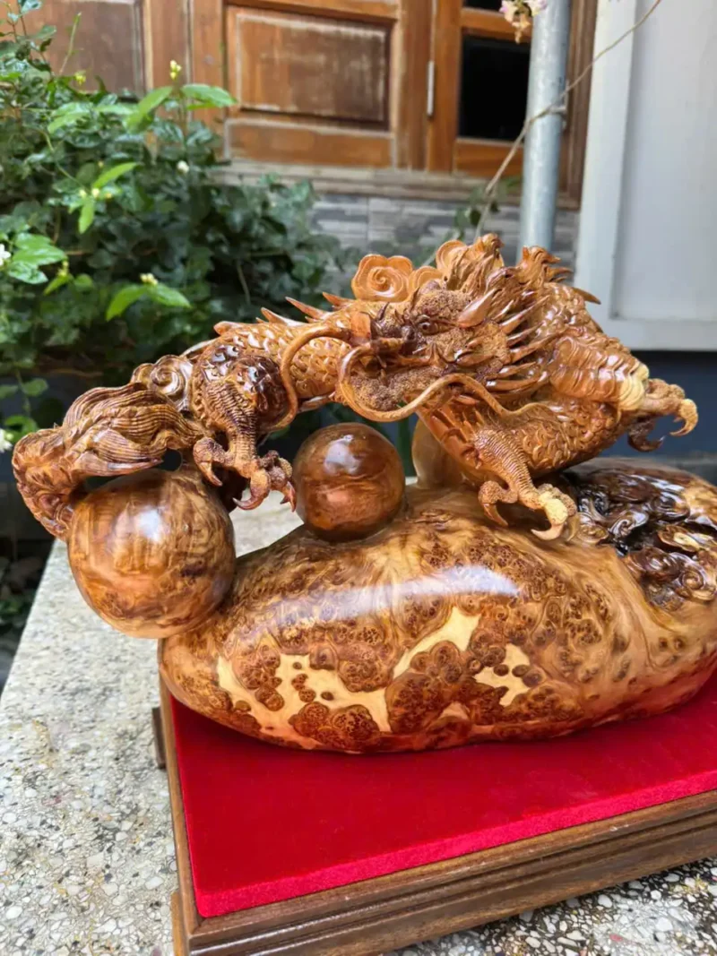 nhat-long-nha-ngoc-go-nu-ngoc-G5915-5 Tượng Nhất Long Nhả Ngọc Gỗ Nu Ngọc Am Hàng Kỹ Nét Đẹp Liền Khối G5915