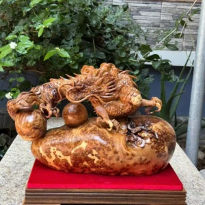 nhat-long-nha-ngoc-go-nu-ngoc-G5915-7 Tượng Nhất Long Nhả Ngọc Gỗ Nu Ngọc Am Hàng Kỹ Nét Đẹp Liền Khối G5915