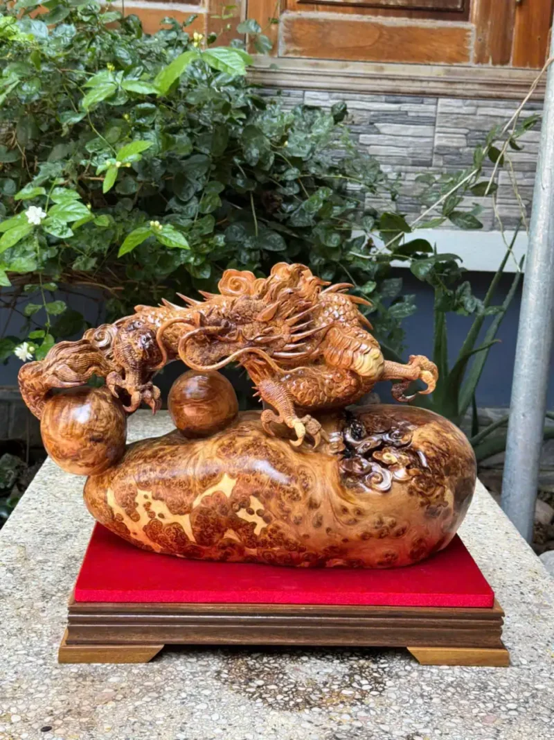 nhat-long-nha-ngoc-go-nu-ngoc-G5915-7 Tượng Nhất Long Nhả Ngọc Gỗ Nu Ngọc Am Hàng Kỹ Nét Đẹp Liền Khối G5915
