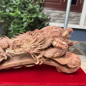 nhat-long-quan-gay-nhu-y-go-sua-bac-G5775-2 Tượng Nhất Long Quấn Gậy Như Ý Gỗ Sưa Bắc Đỏ Hàng Kỹ Nét Đẹp G5775