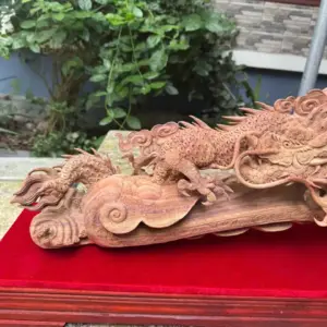 nhat-long-quan-gay-nhu-y-go-sua-bac-G5775-3 Tượng Nhất Long Quấn Gậy Như Ý Gỗ Sưa Bắc Đỏ Hàng Kỹ Nét Đẹp G5775