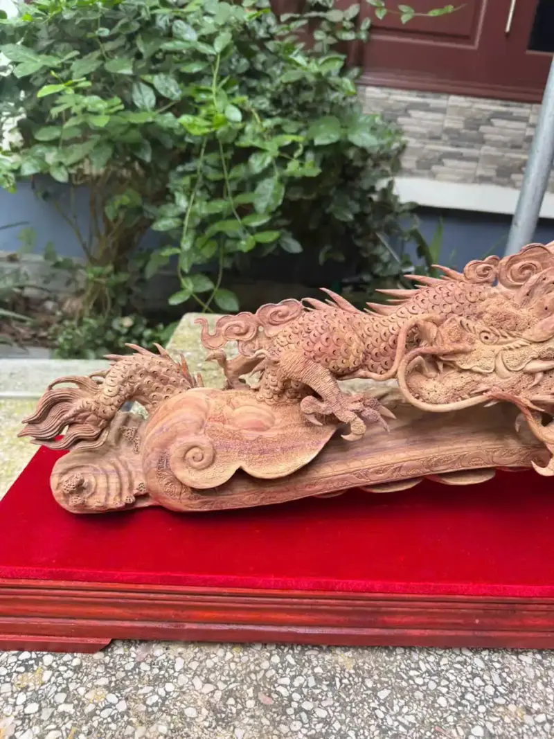 nhat-long-quan-gay-nhu-y-go-sua-bac-G5775-3 Tượng Nhất Long Quấn Gậy Như Ý Gỗ Sưa Bắc Đỏ Hàng Kỹ Nét Đẹp G5775