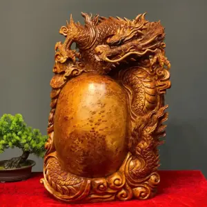 nhat-long-tran-binh-go-nu-ngoc-G5728-1 Tượng Nhất Long Trấn Bình Gỗ Nu Ngọc Am Liền Khối G5728
