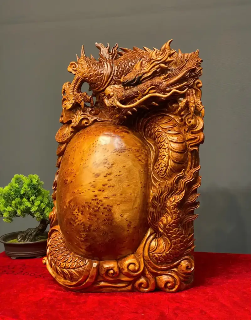 nhat-long-tran-binh-go-nu-ngoc-G5728-2 Tượng Nhất Long Trấn Bình Gỗ Nu Ngọc Am Liền Khối G5728