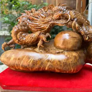 nhat-long-van-ngoc-go-nu-ngoc-G5341-2 Tượng Nhất Long Vần Ngọc Gỗ Nu Ngọc Am Hàng Kỹ Đẹp Liền Khối G5341