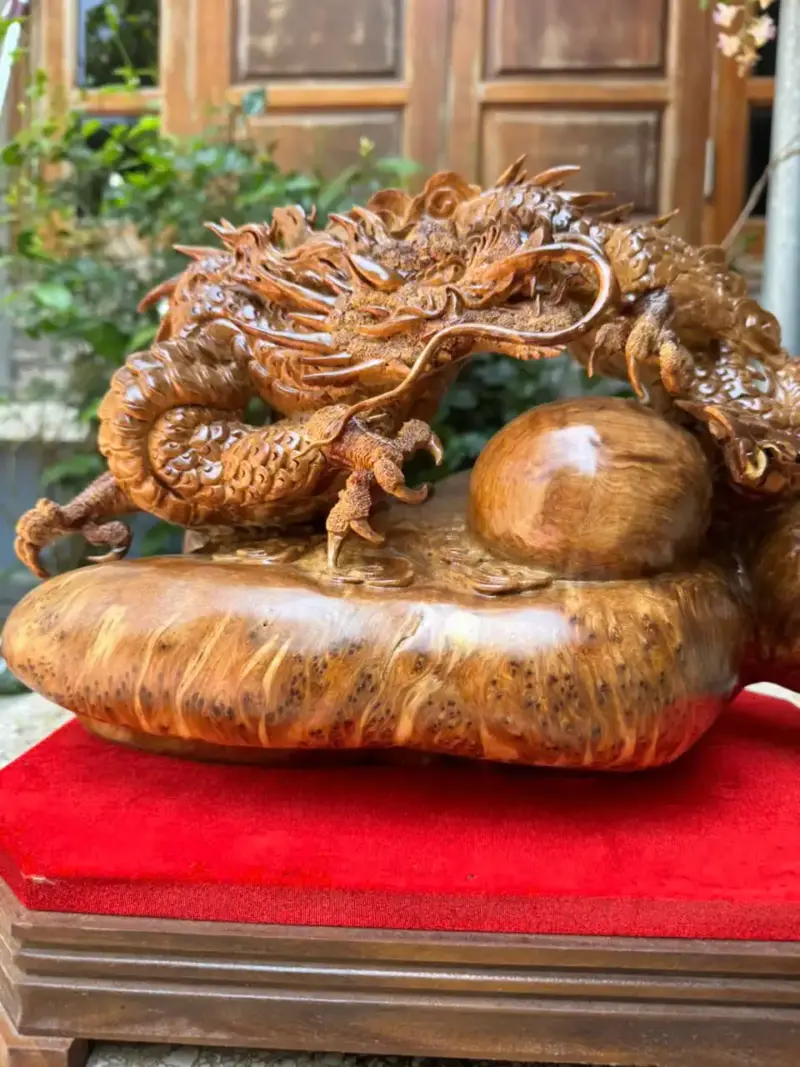 nhat-long-van-ngoc-go-nu-ngoc-G5341-2 Tượng Nhất Long Vần Ngọc Gỗ Nu Ngọc Am Hàng Kỹ Đẹp Liền Khối G5341