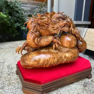 nhat-long-van-ngoc-go-nu-ngoc-G5341-4 Tượng Nhất Long Vần Ngọc Gỗ Nu Ngọc Am Hàng Kỹ Đẹp Liền Khối G5341