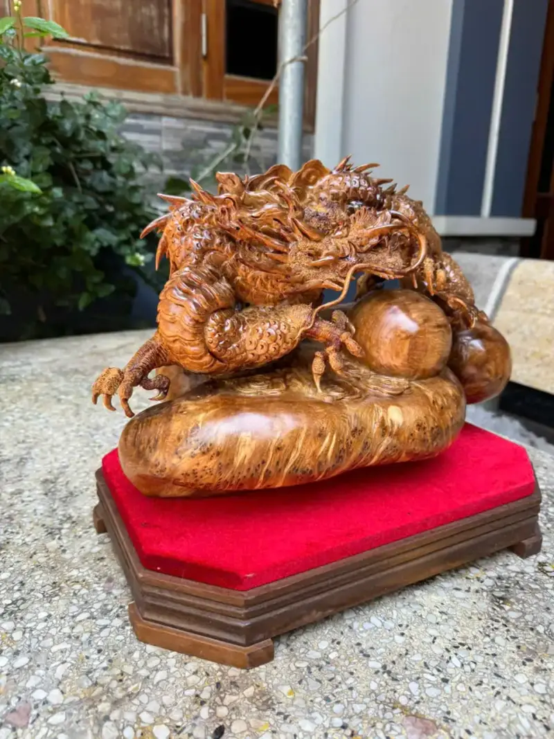 nhat-long-van-ngoc-go-nu-ngoc-G5341-4 Tượng Nhất Long Vần Ngọc Gỗ Nu Ngọc Am Hàng Kỹ Đẹp Liền Khối G5341