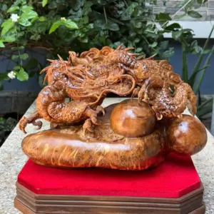 nhat-long-van-ngoc-go-nu-ngoc-G5341-6 Tượng Nhất Long Vần Ngọc Gỗ Nu Ngọc Am Hàng Kỹ Đẹp Liền Khối G5341