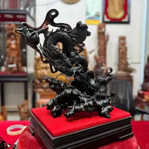 nhat-long-von-ngoc-go-trac-hang-G5342-4 Tượng Nhất Long Vờn Ngọc Gỗ Trắc Hàng Đẹp Liền Khối G5342