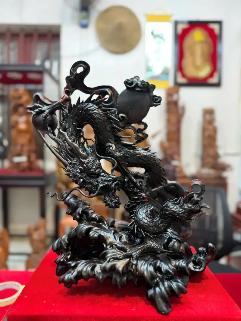 nhat-long-von-ngoc-go-trac-hang-G5342-6 Tượng Nhất Long Vờn Ngọc Gỗ Trắc Hàng Đẹp Liền Khối G5342