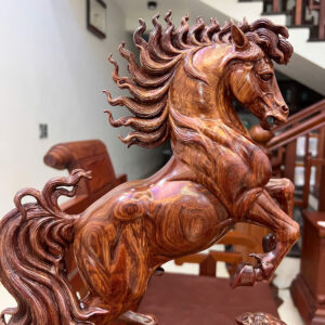 nhat-ma-go-G6195-3 Tượng Nhất Mã Gỗ Cẩm Việt Liền Khối G6195