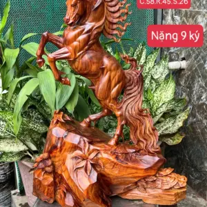 nhat-ma-goi-G5776-1 Tượng Nhất Mã Gỗ Sưa Bắc Hàng Kỹ Nét Liền Khối G5776