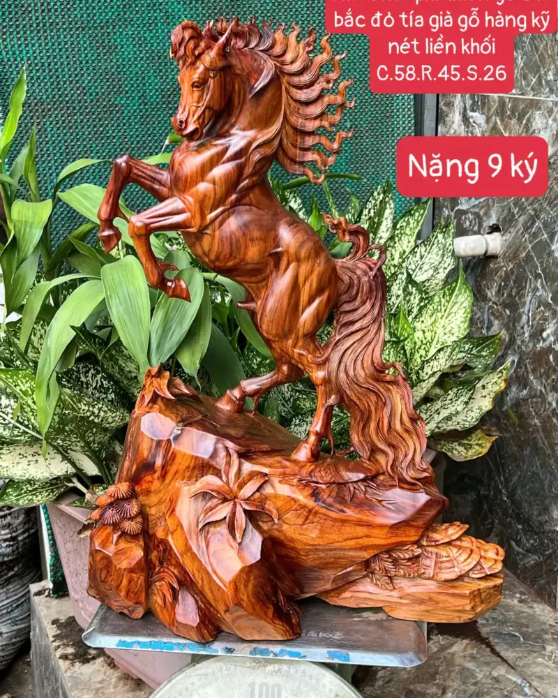 nhat-ma-goi-G5776-1 Tượng Nhất Mã Gỗ Sưa Bắc Hàng Kỹ Nét Liền Khối G5776