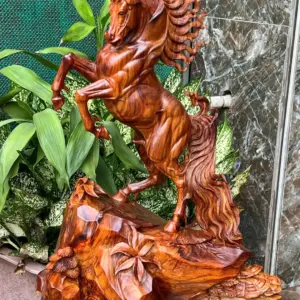 nhat-ma-goi-G5776-2 Tượng Nhất Mã Gỗ Sưa Bắc Hàng Kỹ Nét Liền Khối G5776