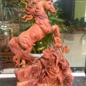 nhat-ma-huong-G5806-3 Tượng Nhất Mã Hương Ta Liền Khối Vân Siêu Đẹp Hàng Đục Kỹ Sắc Nét G5806