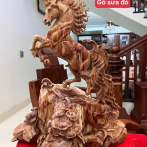 nhat-ma-phi-G5807-1 Tượng Nhất Mã Phi Thiên Gỗ Sưa Đỏ Hàng Kỹ Vân Đẹp Có Sơn G5807