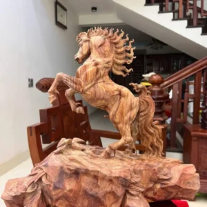 nhat-ma-phi-G5886-6 Tượng Nhất Mã Phi Thiên Gỗ Sưa Đỏ Đế To Đẹp Hàng Kỹ Có Sơn G5886