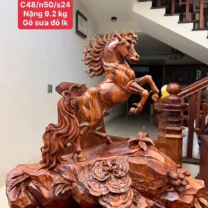 nhat-ma-phi-G5963-1 Tượng Nhất Mã Phi Thiên Gỗ Sưa Đỏ Hàng Kỹ Nét Bệ Đế To Đẹp G5963
