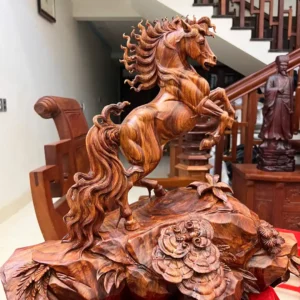 nhat-ma-phi-G5963-2 Tượng Nhất Mã Phi Thiên Gỗ Sưa Đỏ Hàng Kỹ Nét Bệ Đế To Đẹp G5963