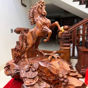 nhat-ma-phi-G5963-5 Tượng Nhất Mã Phi Thiên Gỗ Sưa Đỏ Hàng Kỹ Nét Bệ Đế To Đẹp G5963
