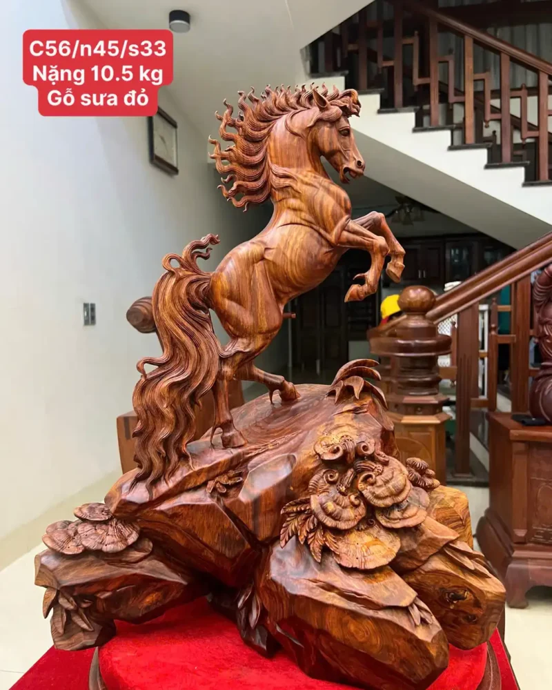 nhat-ma-phi-G6412-1 Tượng Nhất Mã Phi Thiên Hàng To Gỗ Sưa Bắc Vân Nhiều Tím Lịm Hàng Nghệ Nhân Chế Tác G6412