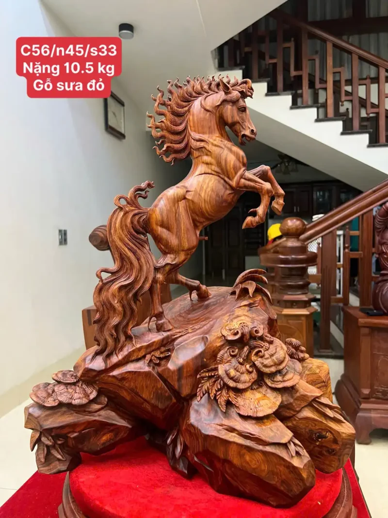 nhat-ma-phi-G6412-1 Tượng Nhất Mã Phi Thiên Hàng To Gỗ Sưa Bắc Vân Nhiều Tím Lịm Hàng Nghệ Nhân Chế Tác G6412