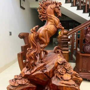 nhat-ma-phi-G6412-4 Tượng Nhất Mã Phi Thiên Hàng To Gỗ Sưa Bắc Vân Nhiều Tím Lịm Hàng Nghệ Nhân Chế Tác G6412