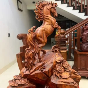 nhat-ma-phi-G6412-5 Tượng Nhất Mã Phi Thiên Hàng To Gỗ Sưa Bắc Vân Nhiều Tím Lịm Hàng Nghệ Nhân Chế Tác G6412