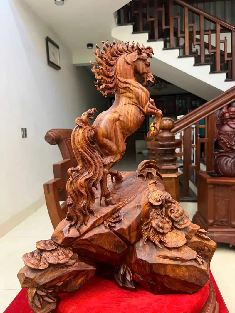nhat-ma-phi-G6412-5 Tượng Nhất Mã Phi Thiên Hàng To Gỗ Sưa Bắc Vân Nhiều Tím Lịm Hàng Nghệ Nhân Chế Tác G6412